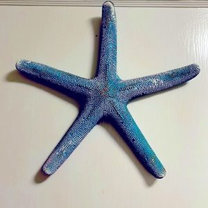 Rustic hand-painted starfish wall decor